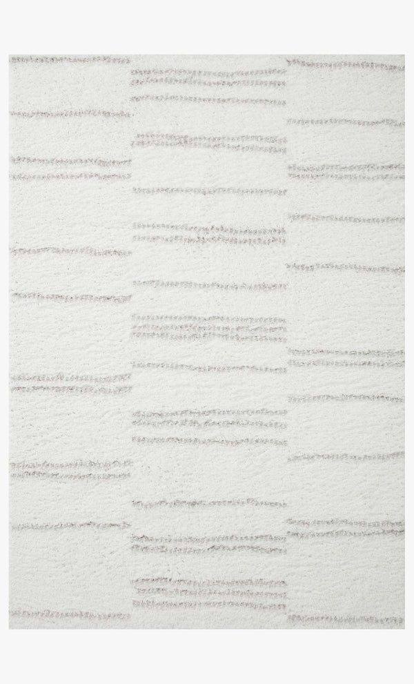 Loloi II Bliss Shag Collection - Shags Power Loomed Rug in White & Grey (BLS-02)