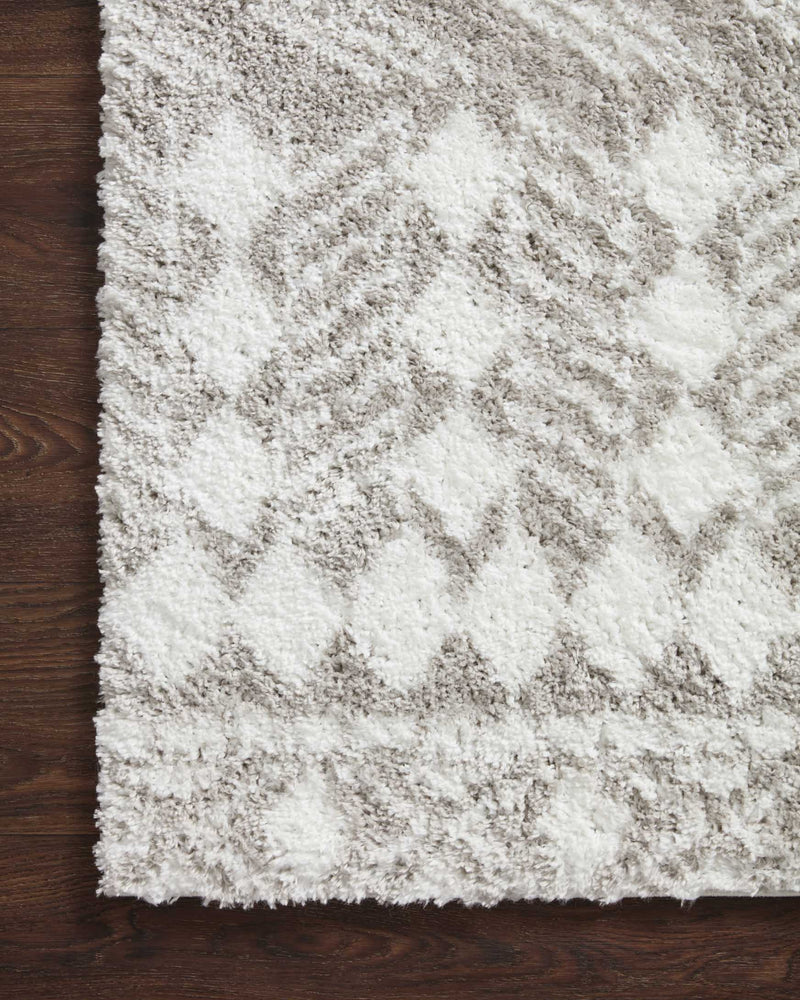 Loloi II Bliss Shag Collection - Shags Power Loomed Rug in Grey & White (BLS-05)