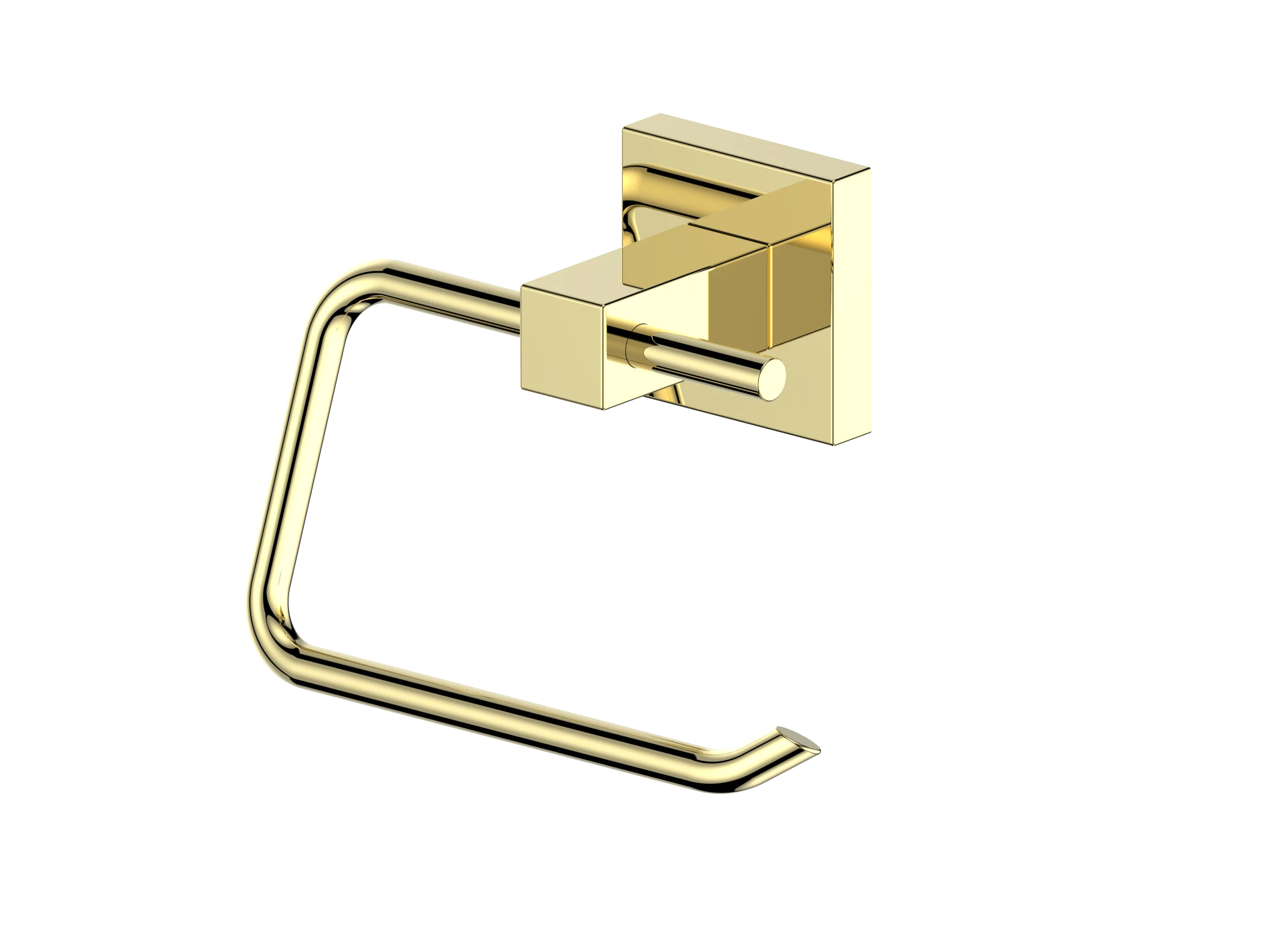 ZLINE Bliss polished gold toilet paper holder with wall mount and curved bar
