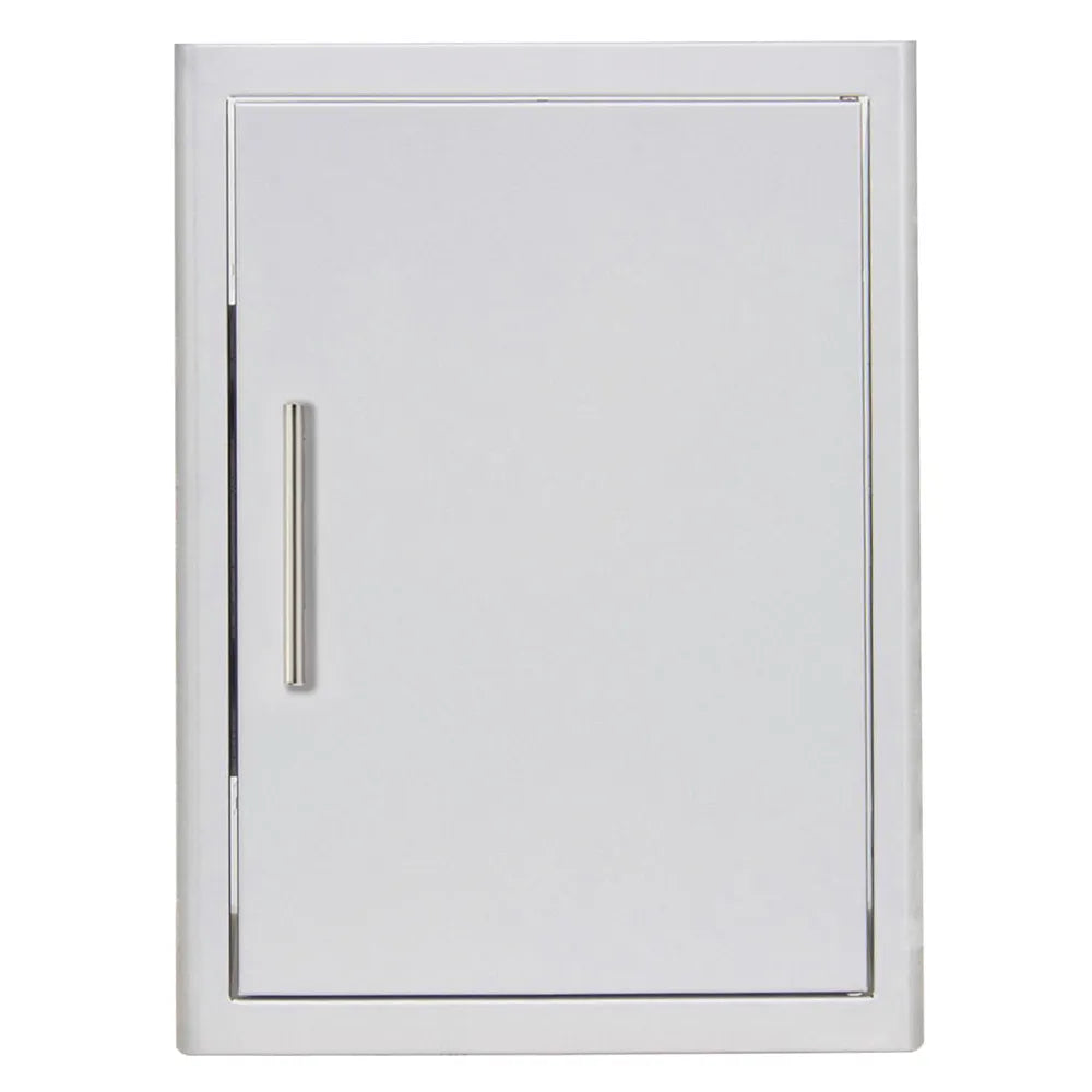 Stainless steel single access door with vertical bar handle