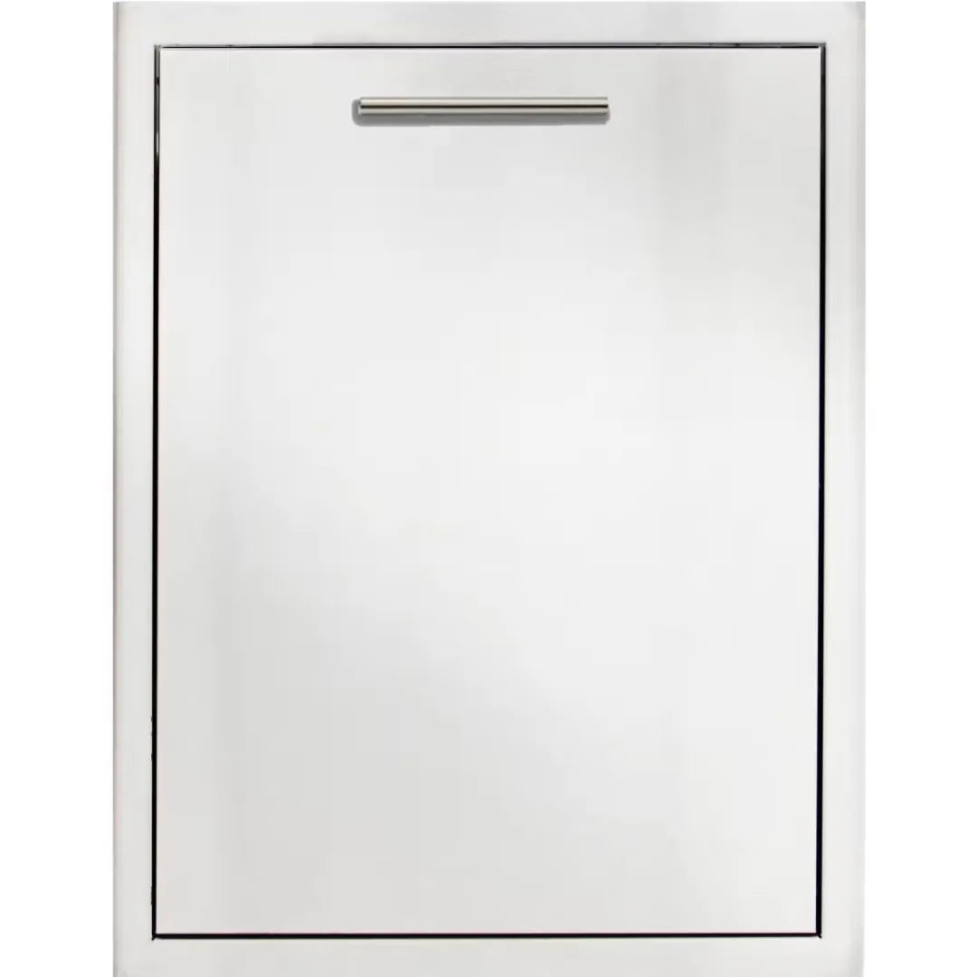 Blaze roll-out double drawer with rectangular white front and silver bar handle