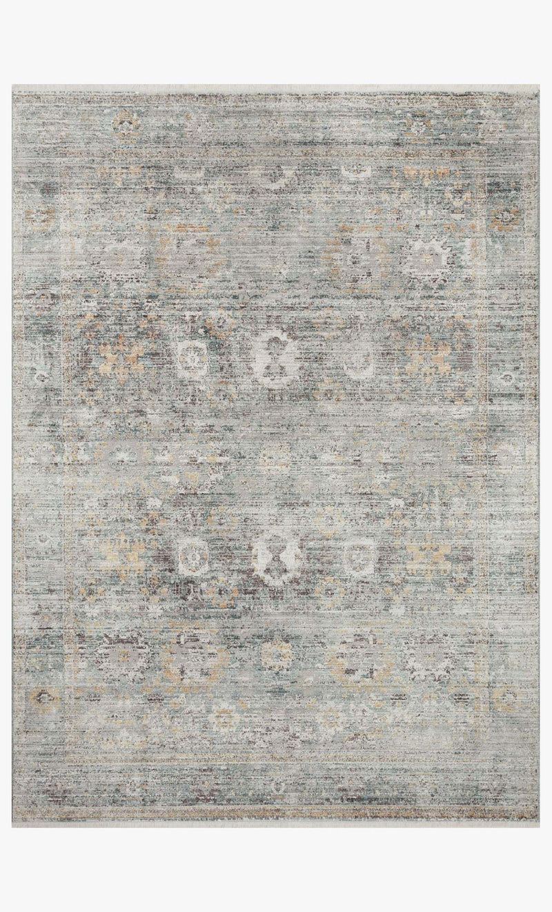 Loloi Bonney Collection - Traditional Power Loomed Rug in Teal & Gold (BNY-06)
