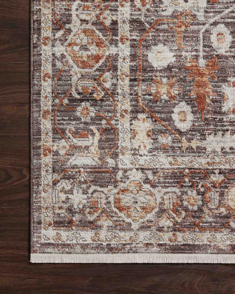 Loloi Bonney Collection - Traditional Power Loomed Rug in Charcoal & Spice (BNY-07)