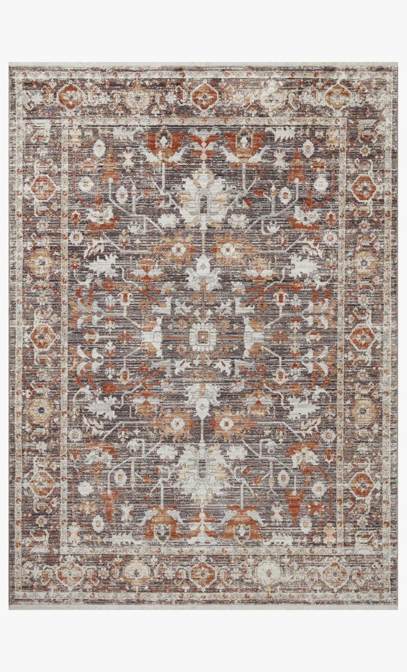 Loloi Bonney Collection - Traditional Power Loomed Rug in Charcoal & Spice (BNY-07)