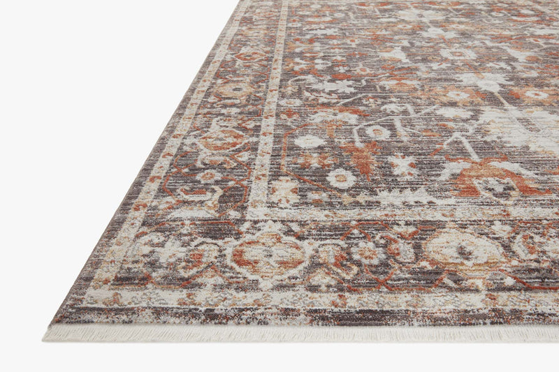 Loloi Bonney Collection - Traditional Power Loomed Rug in Charcoal & Spice (BNY-07)
