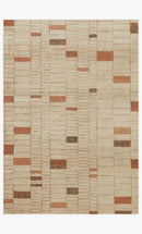 Loloi II Bowery Collection - Contemporary Power Loomed Rug in Tangerine & Taupe (BOW-02)