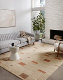 Loloi II Bowery Collection - Contemporary Power Loomed Rug in Tangerine & Taupe (BOW-02)