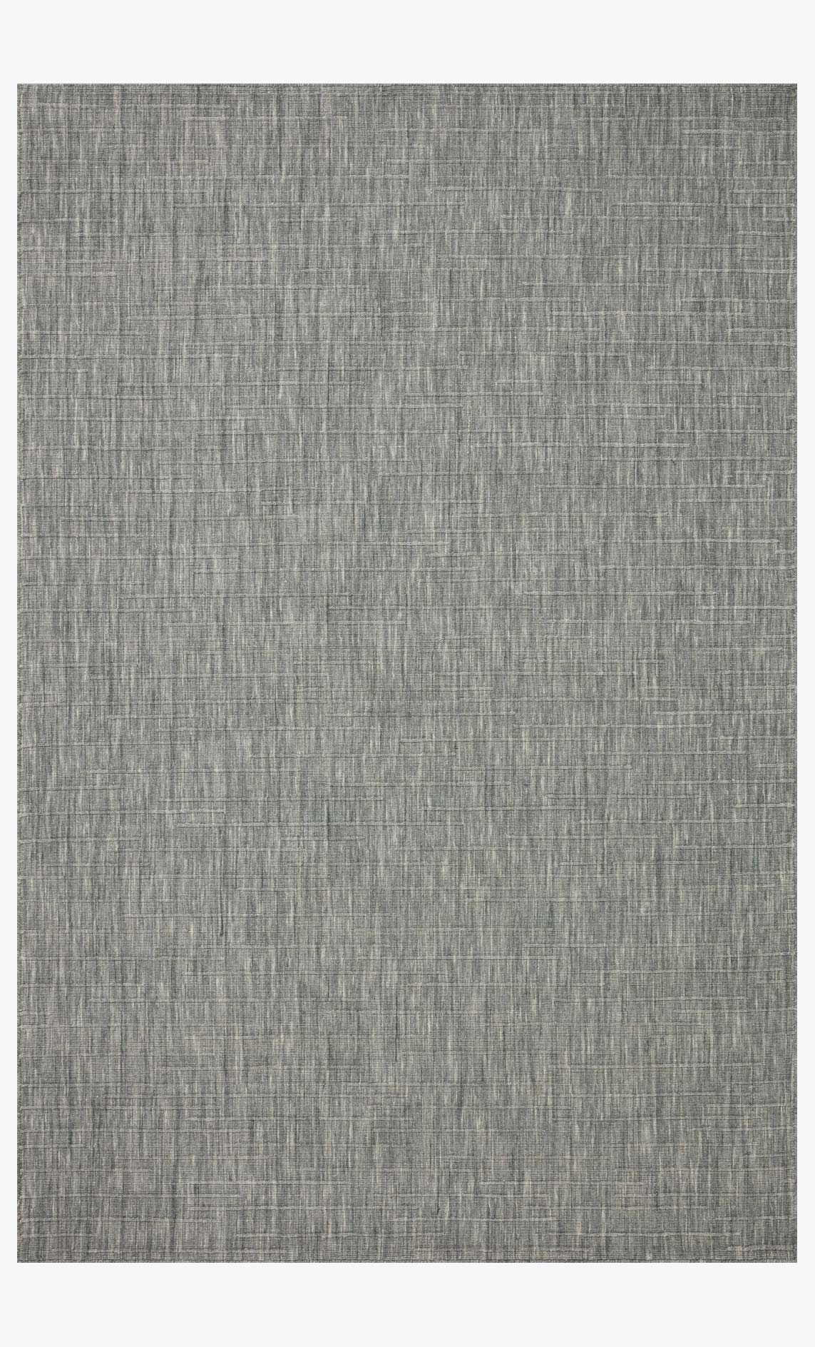 Grey hand-woven contemporary area rug with tight linear texture and flat weave