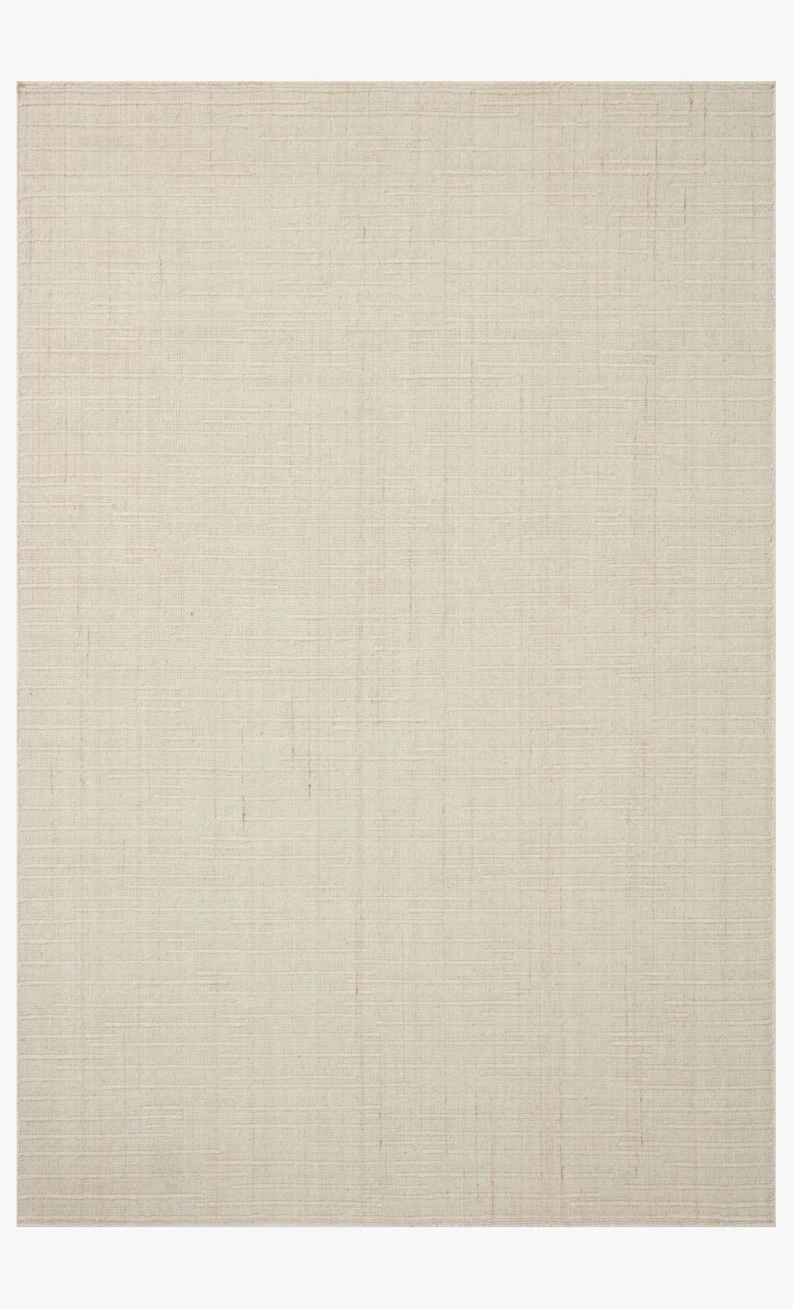 Ivory contemporary hand-woven rug with subtle texture and minimal pattern