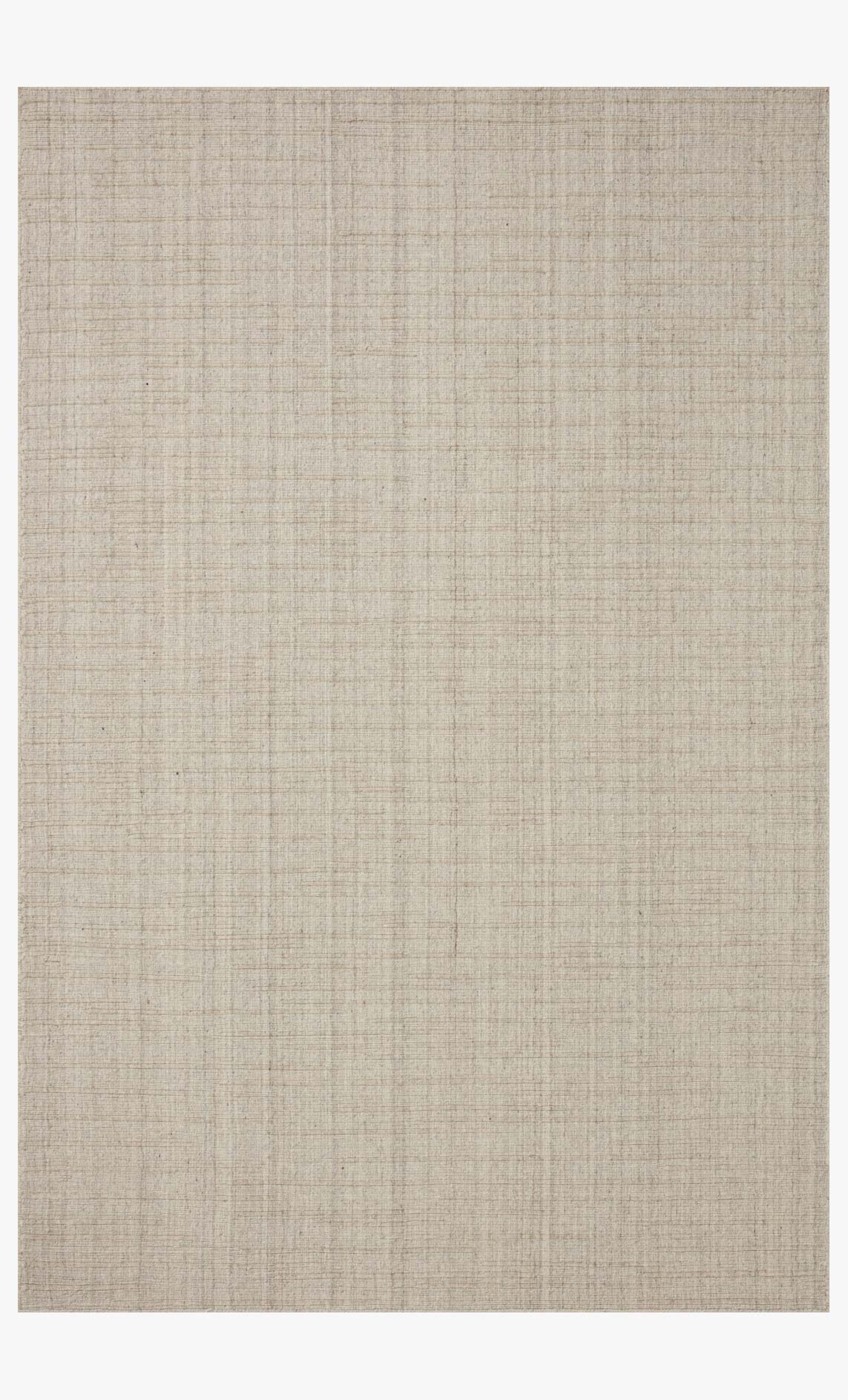 Stone contemporary hand-woven rug with fine linear weave pattern, rectangular design