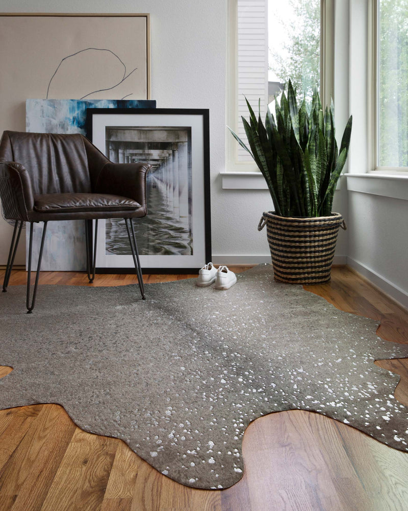 Loloi II Bryce Collection - Contemporary Power Loomed Rug in Graphite & Silver (BZ-03)