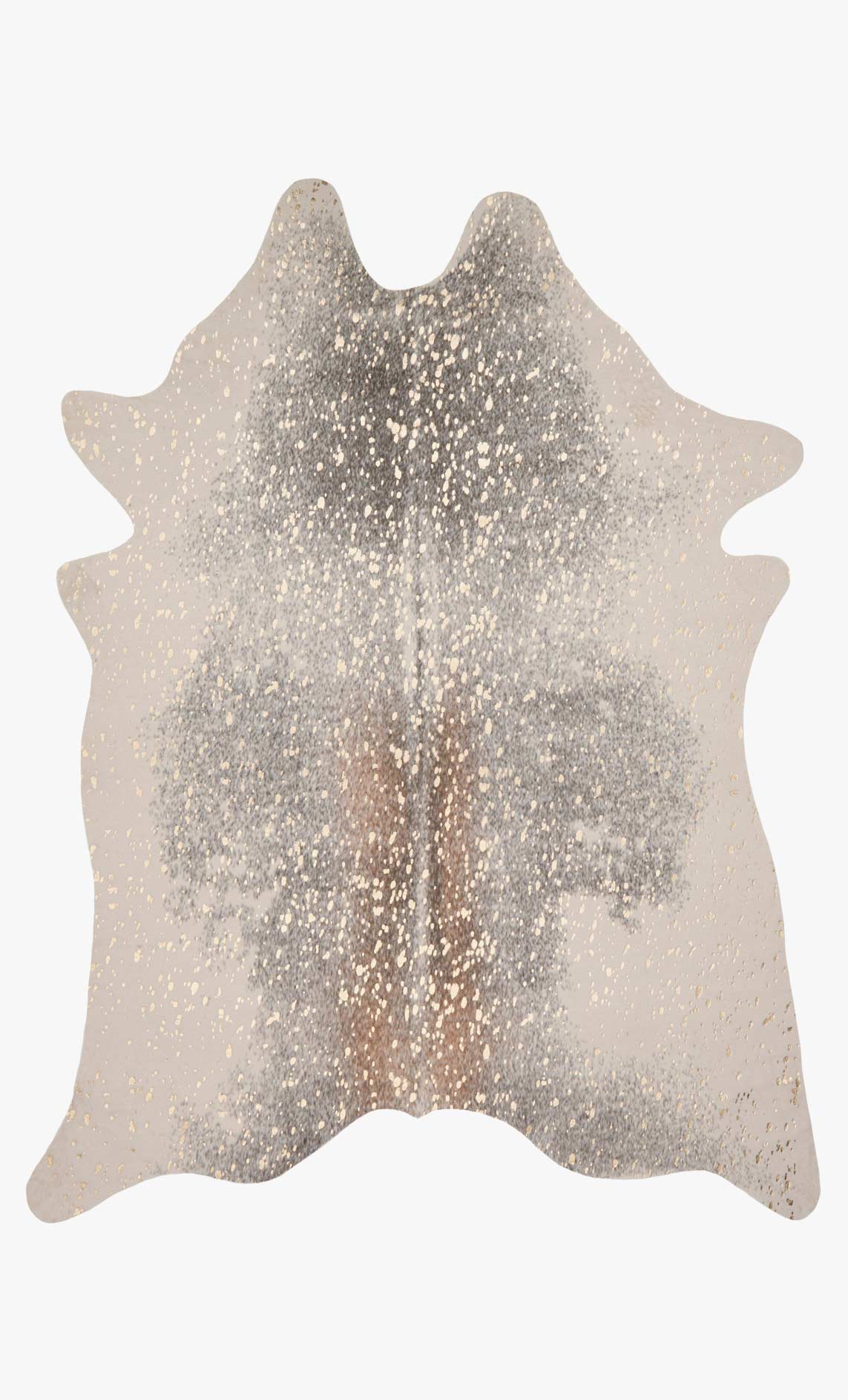 Contemporary power-loomed rug with pewter base and gold speckled pattern, star-shaped