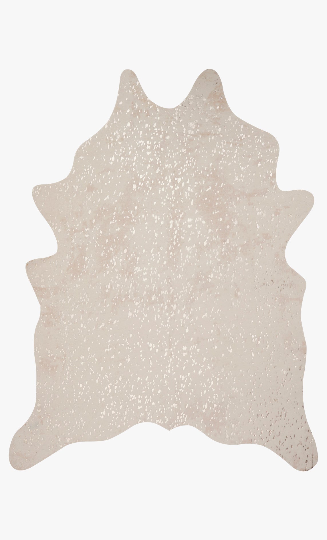 Speckled ivory and champagne rug with irregular star-shaped hide
