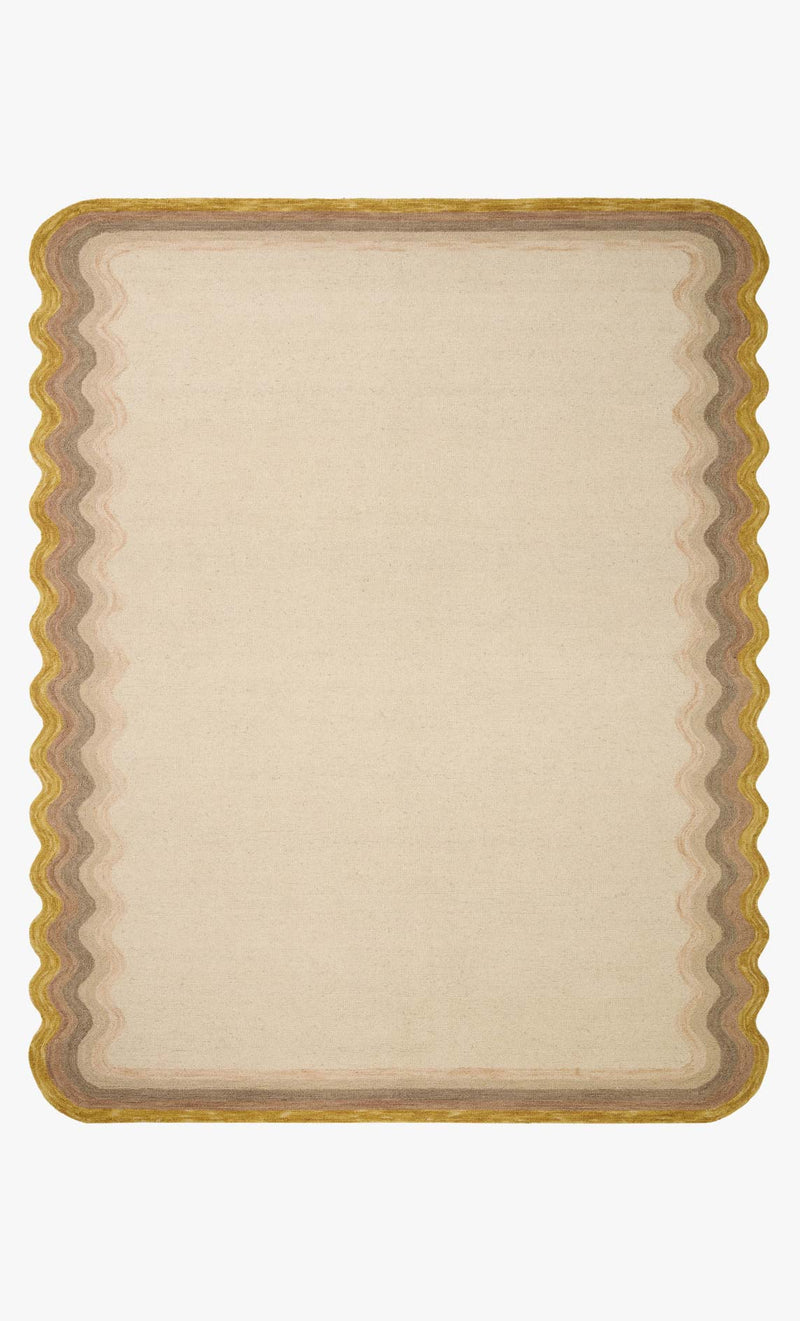 Justina Blakeney x Loloi Buena Onda Collection - Contemporary Hooked Rug in Ivory (BUE-01)