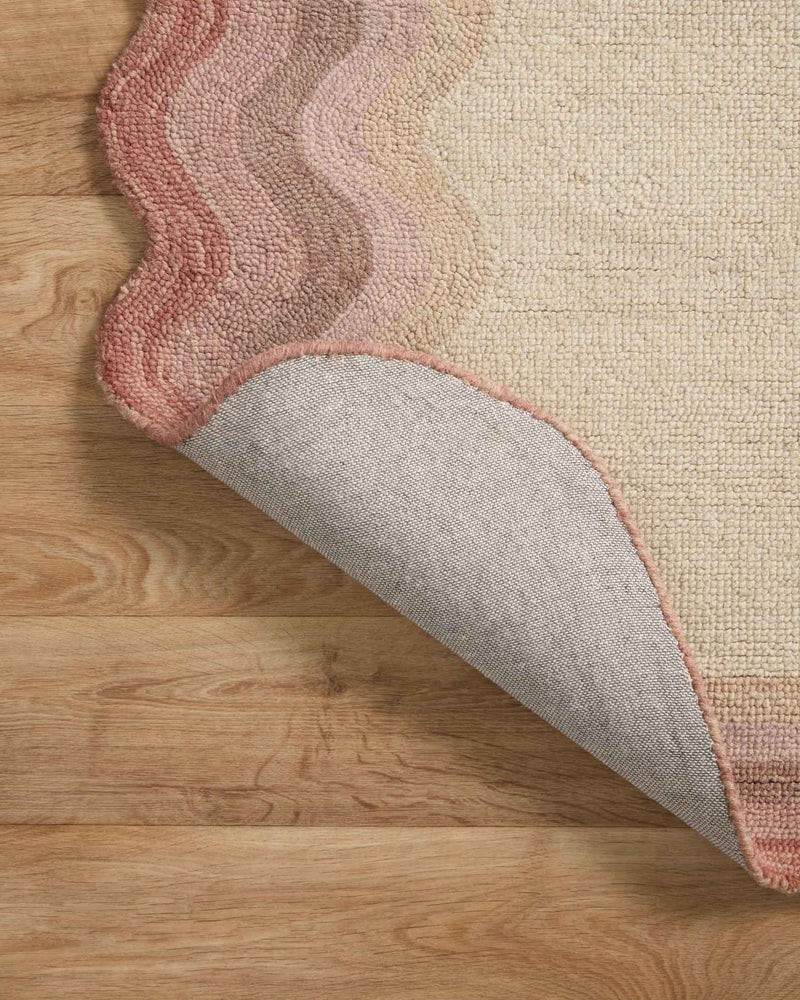 Justina Blakeney x Loloi Buena Onda Collection - Contemporary Hooked Rug in Ivory & Rose (BUE-01)