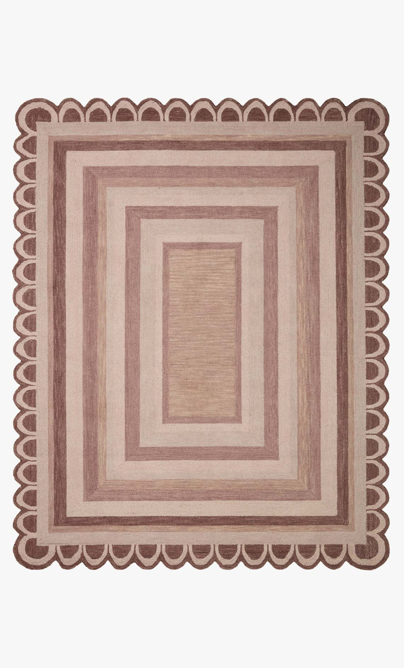 Justina Blakeney x Loloi Buena Onda Collection - Contemporary Hooked Rug in Clay & Blush (BUE-02)