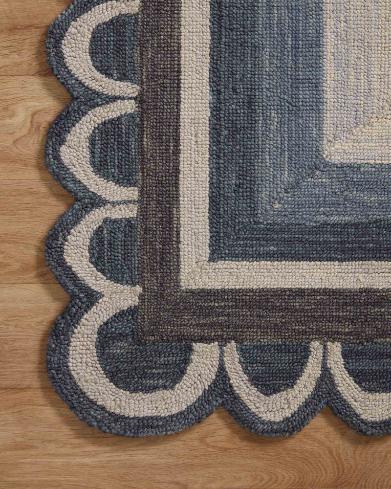 Justina Blakeney x Loloi Buena Onda Collection - Contemporary Hooked Rug in Denim & Charcoal (BUE-02)