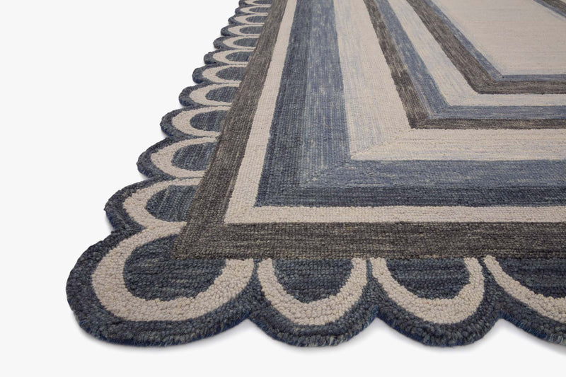 Justina Blakeney x Loloi Buena Onda Collection - Contemporary Hooked Rug in Denim & Charcoal (BUE-02)