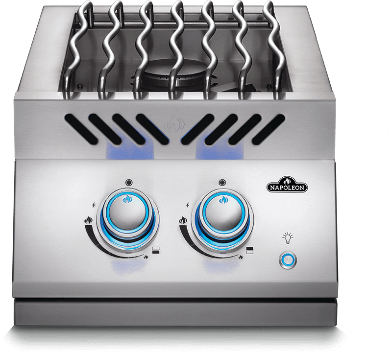 Napoleon 12-Inch 700 Series Built-In Natural Gas Inline Dual Range Top Burner with Stainless Steel Cover (BIB12RTNSS)
