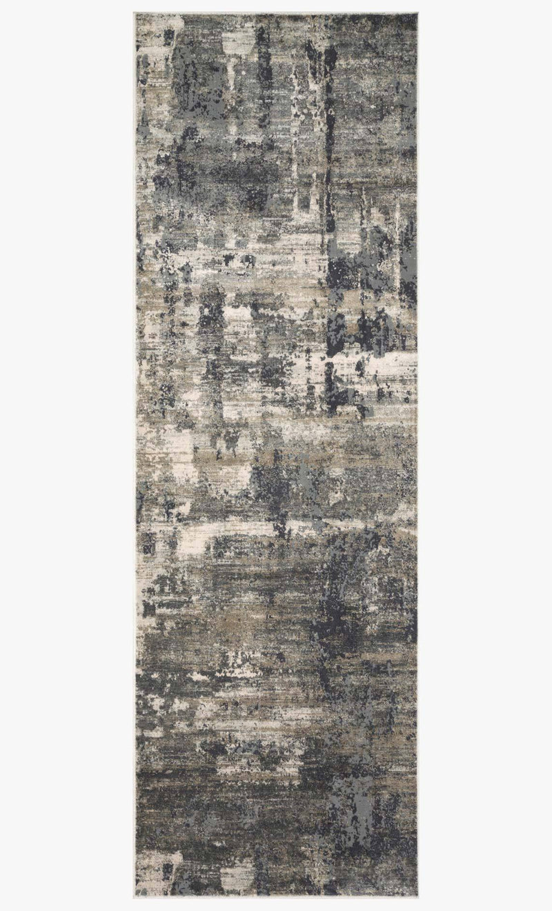 Loloi Cascade Collection - Contemporary Power Loomed Rug in Ivory & Charcoal (CAS-03)