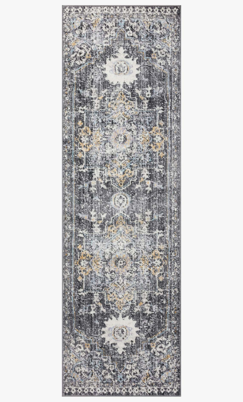 Loloi II Cassandra Collection - Traditional Power Loomed Rug in Charcoal & Gold (CSN-02)