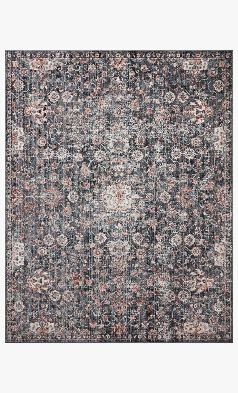 Loloi II Cassandra Collection - Traditional Power Loomed Rug in Charcoal & Rust (CSN-03)