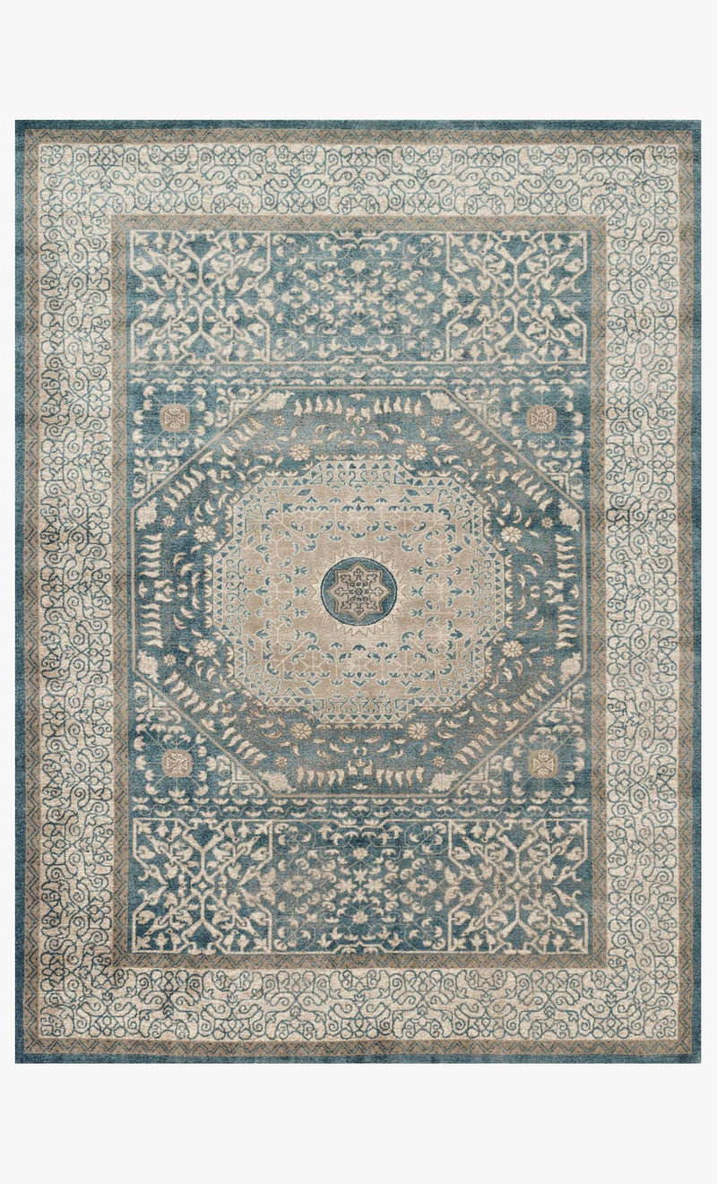 Loloi Century Collection - Transitional Power Loomed Rug in Blue & Sand (CQ-01)