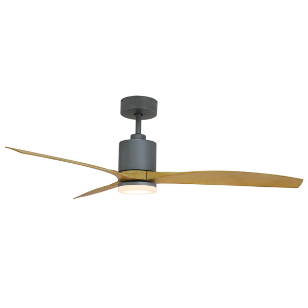 Forno Voce Tripolo 60-Inch Voice Activated Smart Ceiling Fan in Titanium Body & Honey Pine Finish Blade (CF00260-TTH)