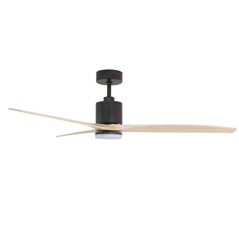 Forno Voce Tripolo 66” Voice Activated Smart Ceiling Fan in Oil Rubbed Bronze Body & Light Ash Wood Blade (CF00266-ORR)