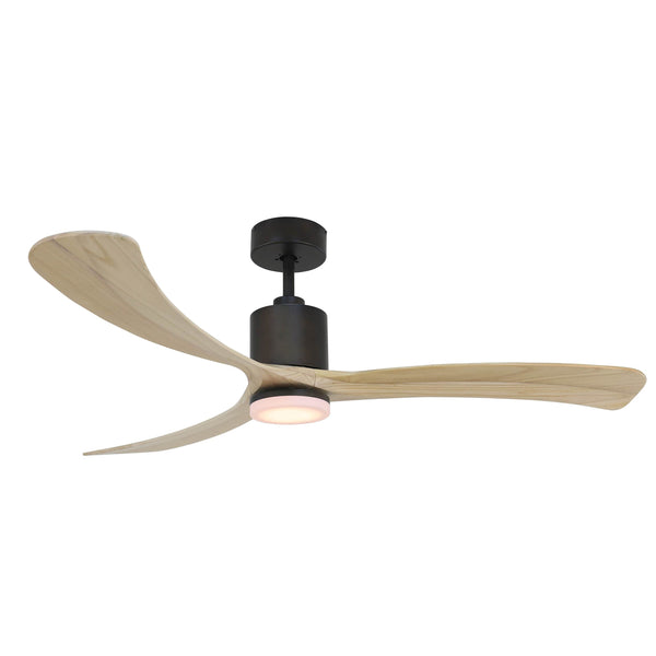 Forno Voce Curva 66” Voice Activated Smart Ceiling Fan in Oil Rubbed Bronze Body & Light Ash Wood Blade (CF01666-ORR)