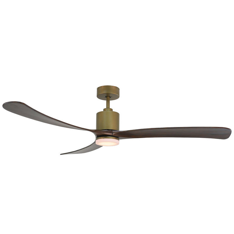 Forno Voce Curva 72” Voice Activated Smart Ceiling Fan in Antique Gold Body & Black Walnut Wood Blade (CF01672-AGR)