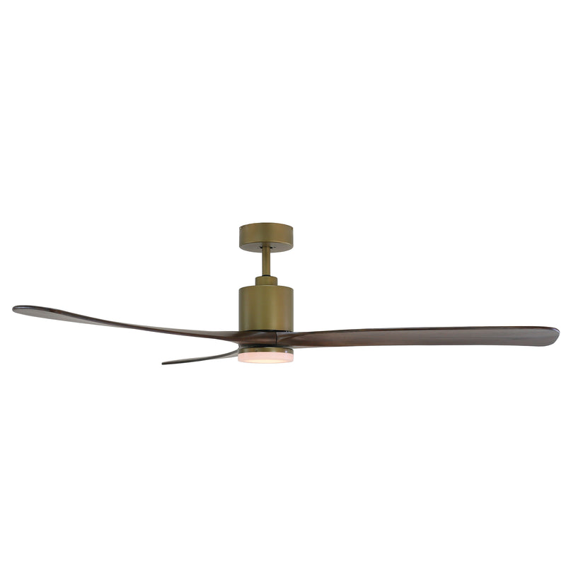 Forno Voce Curva 72” Voice Activated Smart Ceiling Fan in Antique Gold Body & Black Walnut Wood Blade (CF01672-AGR)