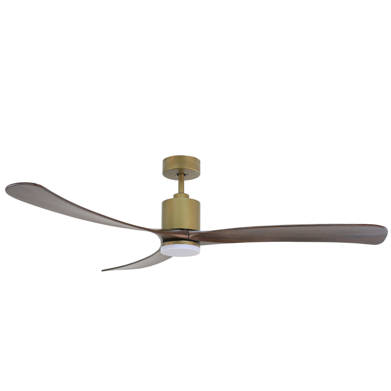 Forno Voce Curva 72” Voice Activated Smart Ceiling Fan in Antique Gold Body & Black Walnut Wood Blade (CF01672-AGR)