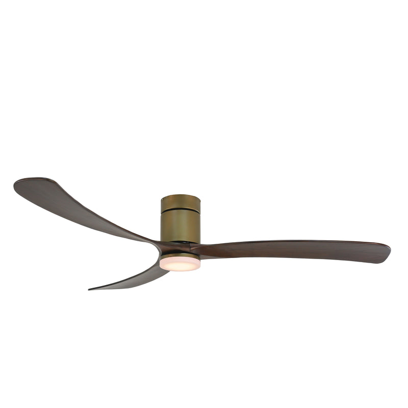 Forno Voce Curva 72” Voice Activated Smart Ceiling Fan in Antique Gold Body & Black Walnut Wood Blade (CF01672-AGR)