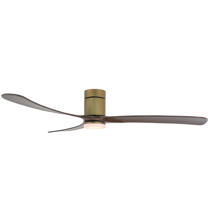 Forno Voce Curva 72” Voice Activated Smart Ceiling Fan in Antique Gold Body & Black Walnut Wood Blade (CF01672-AGR)