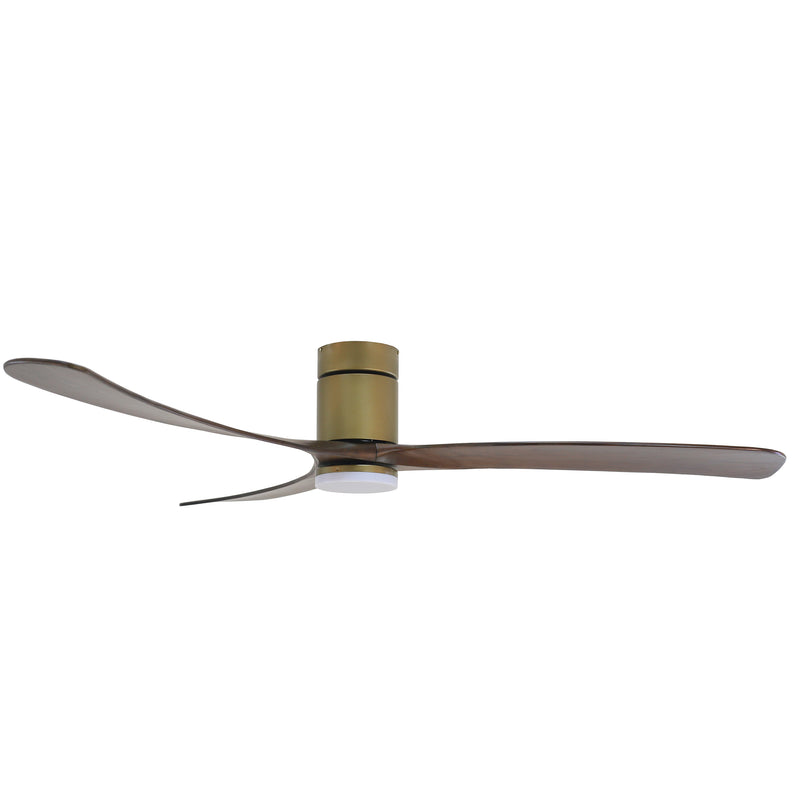 Forno Voce Curva 72” Voice Activated Smart Ceiling Fan in Antique Gold Body & Black Walnut Wood Blade (CF01672-AGR)