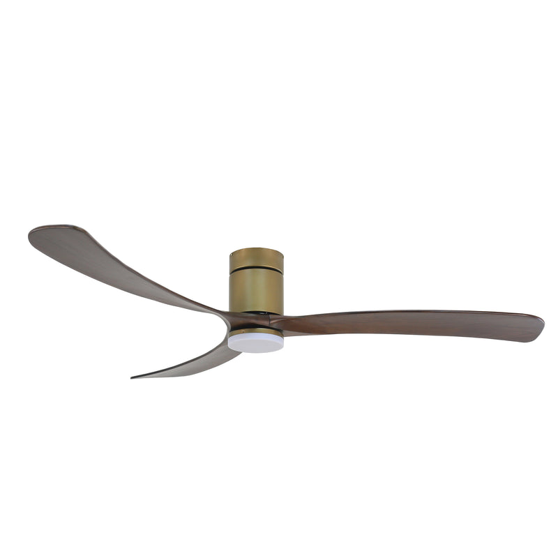 Forno Voce Curva 72” Voice Activated Smart Ceiling Fan in Antique Gold Body & Black Walnut Wood Blade (CF01672-AGR)