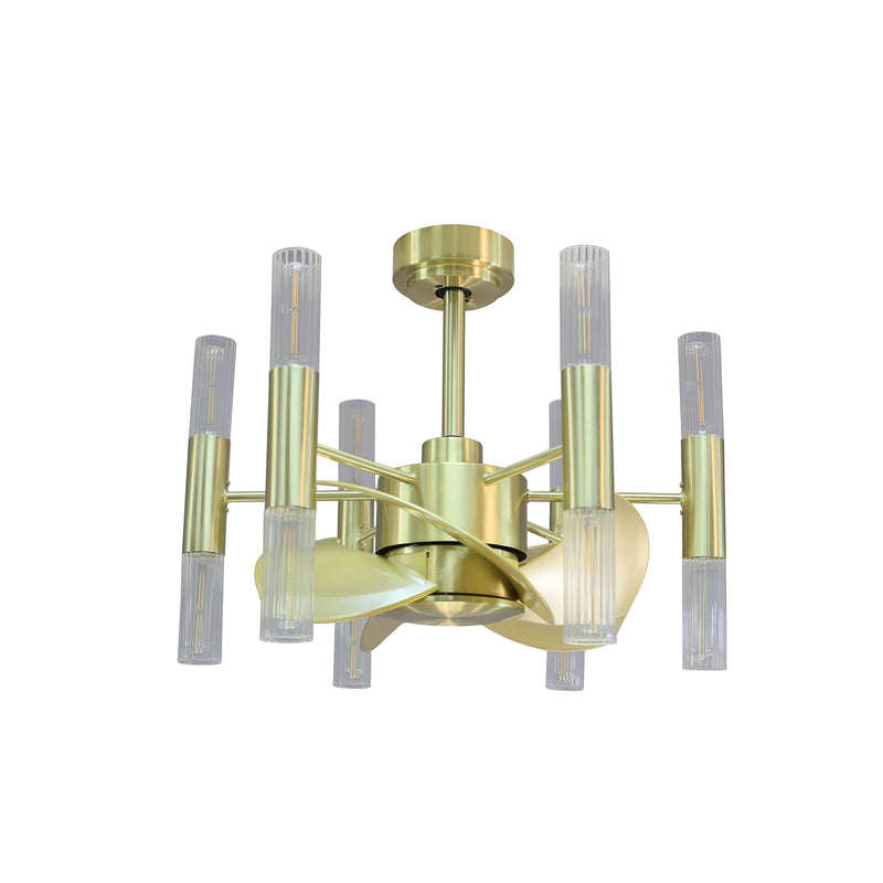 Forno Voce Candelabro Voice Activated Smart Ceiling Fan in Brushed Brass (CF02118-BB1)