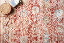 Loloi Claire Collection - Traditional Power Loomed Rug in Red & Ivory (CLE-01)