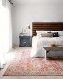 Loloi Claire Collection - Traditional Power Loomed Rug in Red & Ivory (CLE-01)