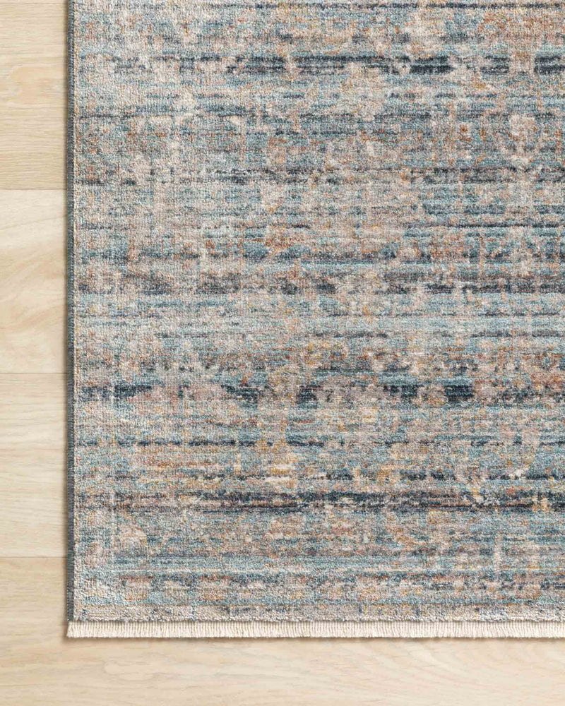 Loloi Claire Collection - Traditional Power Loomed Rug in Ocean & Gold (CLE-03)