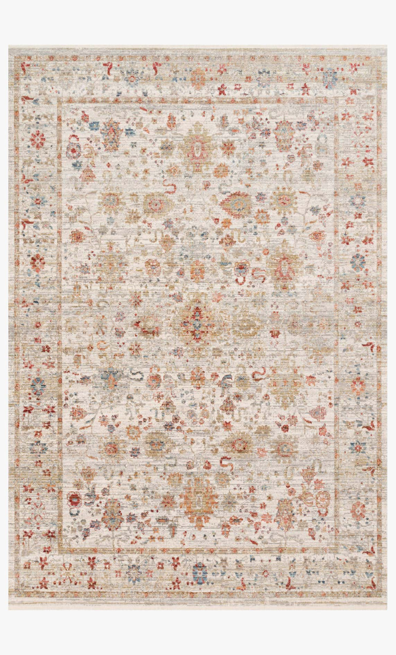 Loloi Claire Collection - Traditional Power Loomed Rug in Ivory & Multi (CLE-05)