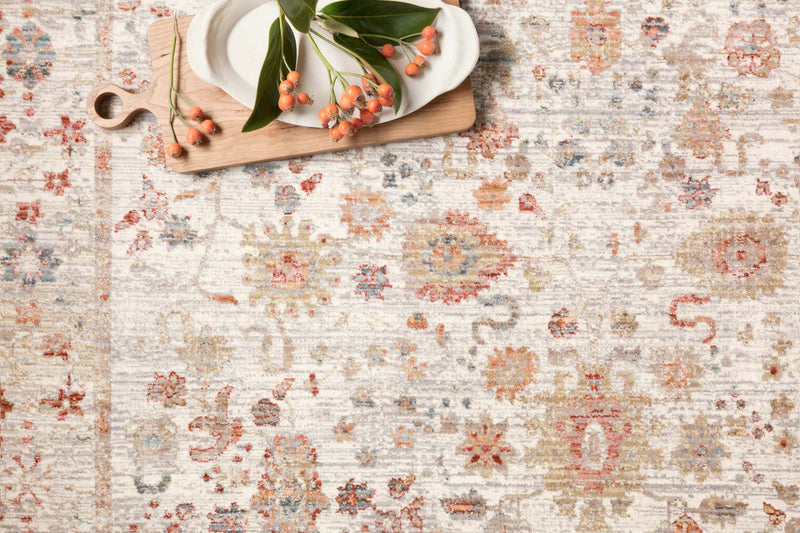 Loloi Claire Collection - Traditional Power Loomed Rug in Ivory & Multi (CLE-05)