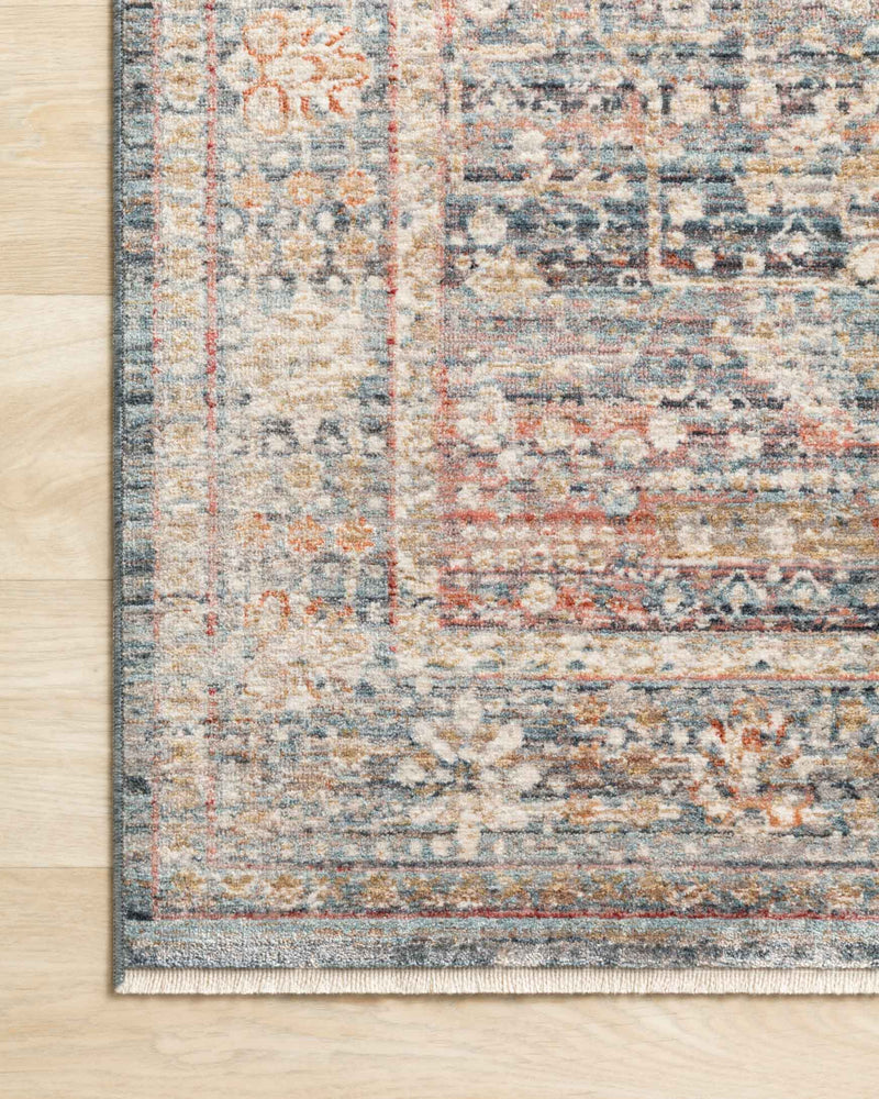 Loloi Claire Collection - Traditional Power Loomed Rug in Blue & Sunset (CLE-06)