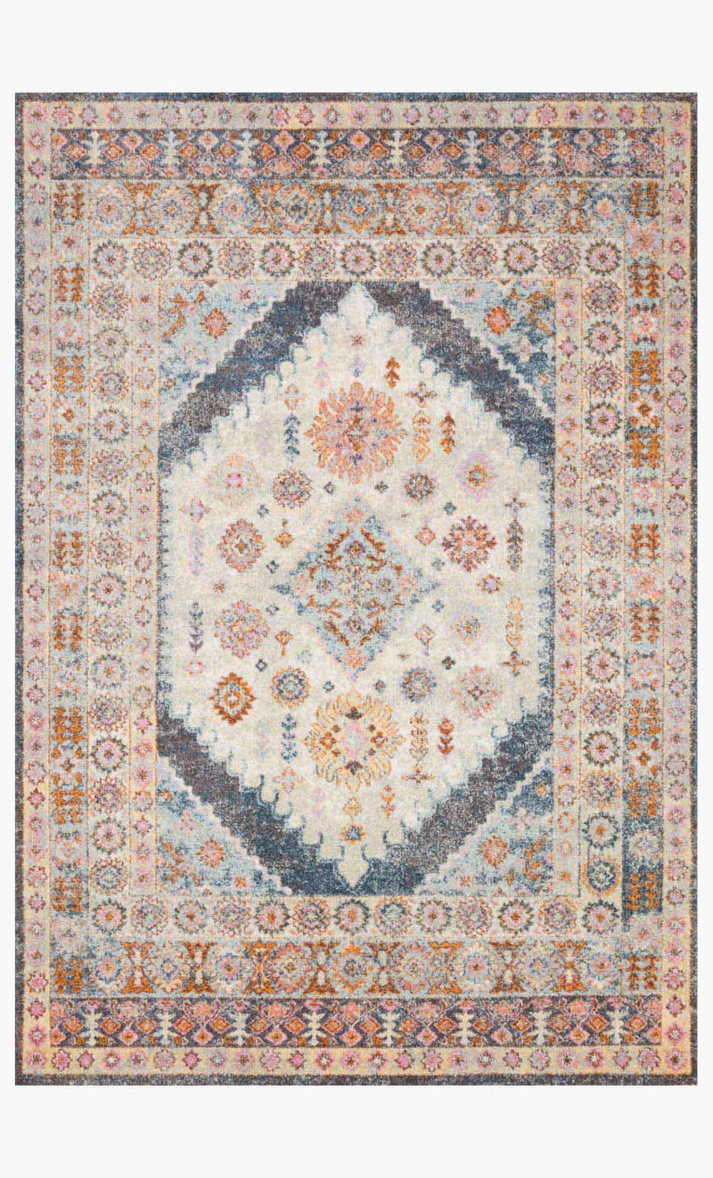 Loloi Clara Collection - Transitional Power Loomed Rug in Pebble & Fiesta (CLA-07)