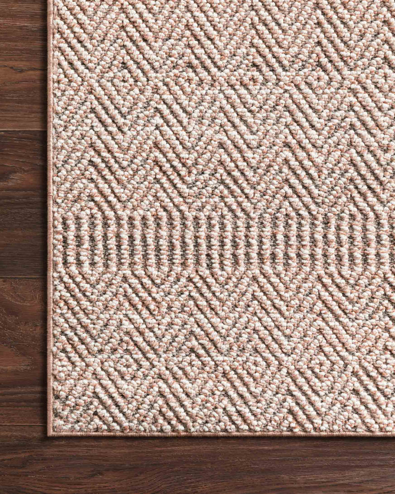 Loloi Cole Collection - Indoor/Outdoor Power Loomed Rug in Blush & Ivory (COL-02)