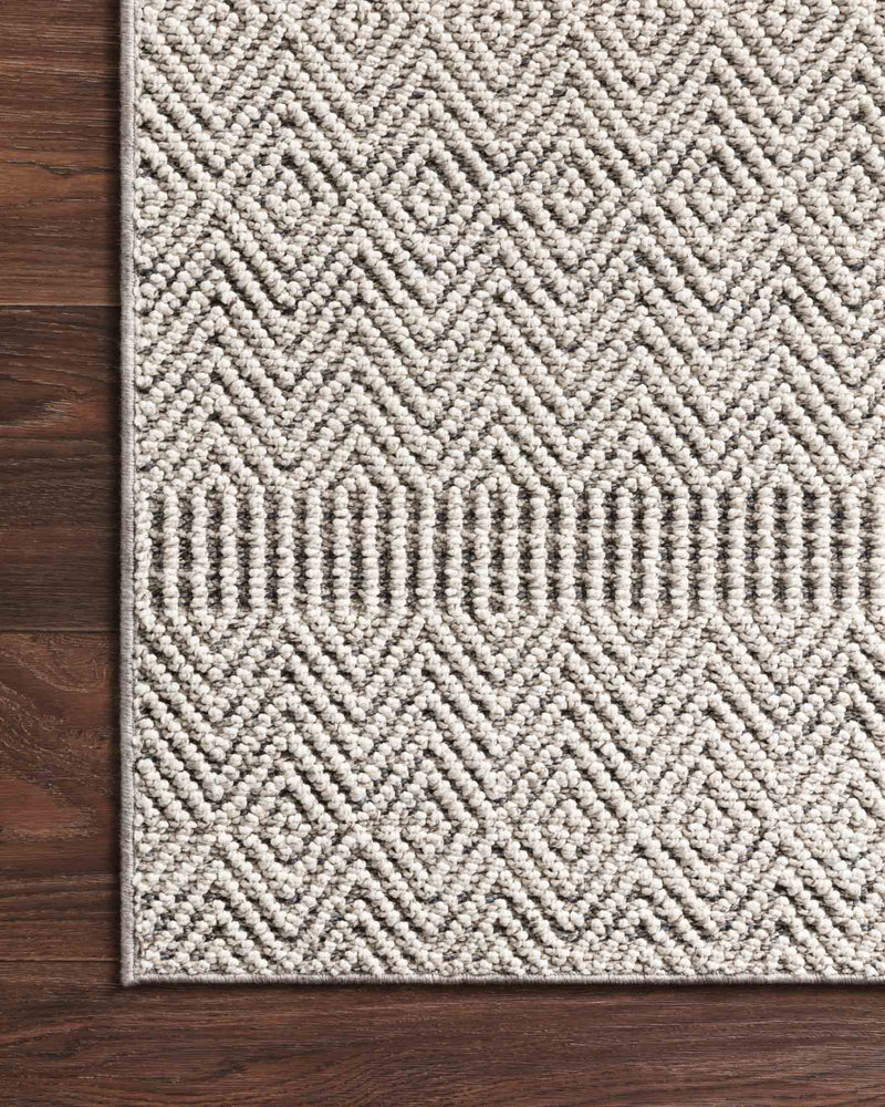 Loloi Cole Collection - Indoor/Outdoor Power Loomed Rug in Grey & Bone (COL-02)
