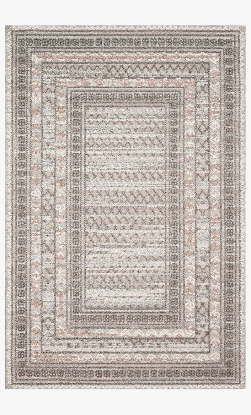 Loloi Cole Collection - Indoor/Outdoor Power Loomed Rug in Grey & Multi (COL-03)