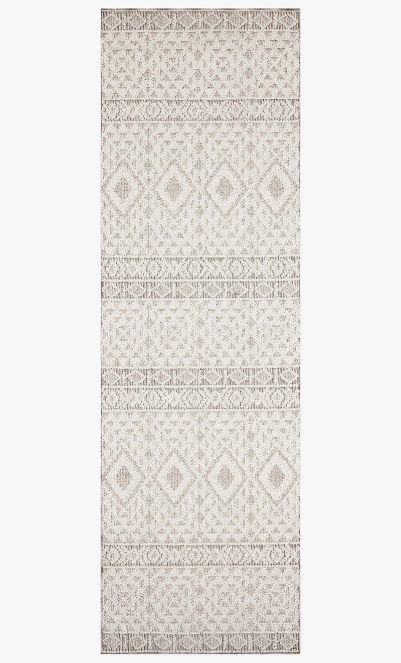 Loloi Cole Collection - Indoor/Outdoor Power Loomed Rug in Silver & Ivory (COL-04)