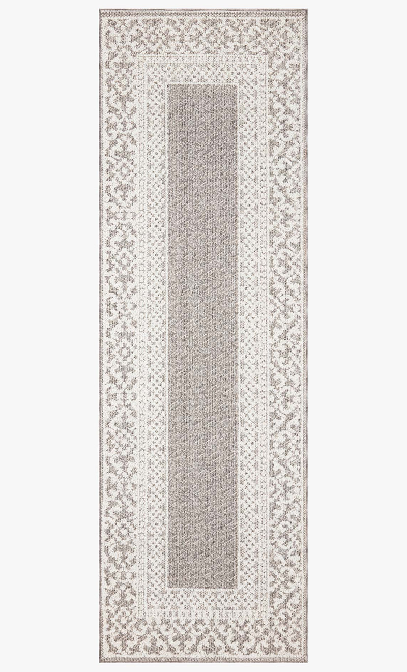 Loloi Cole Collection - Indoor/Outdoor Power Loomed Rug in Grey & Ivory (COL-05)